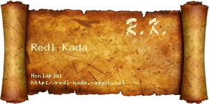 Redl Kada névjegykártya